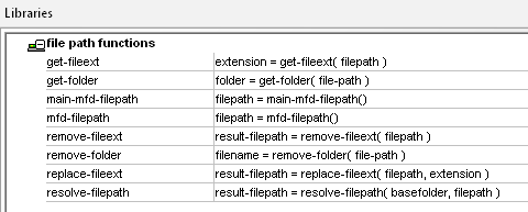 File path functions in the MapForce function library