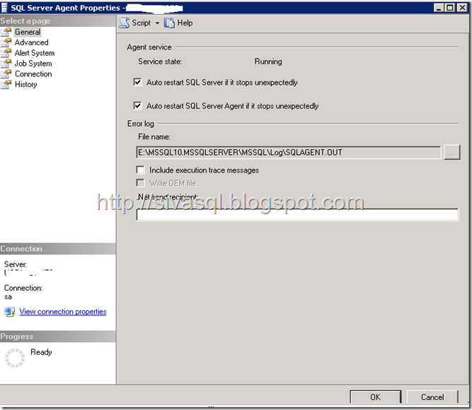 SIVA SQL Server: Error on executing sp_cycle_agent_errorlog Msg 22022 ...