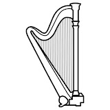 HARP COLORING PAGES