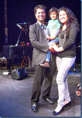 Ben Fernandez with his beautiful wife, Maria, and son Joshua relaxing immediately after the show.