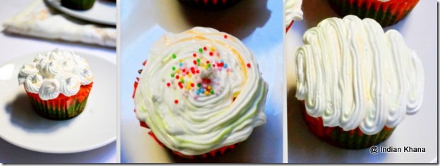 Easy Vanilla tricolor cupcake with frosting designs recipes