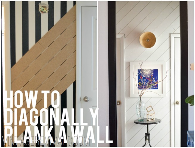 How To Diagonally Plank A Wall @ Vintage Revivals