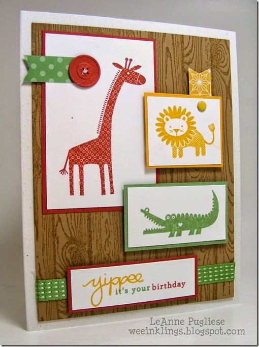 LeAnne Pugliese WeeInklings Colour Me! 22 Stampin Up Zoo Babies Endless Birthday Wishes