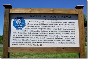 Battle of Front Royal historical sign north of Front Royal