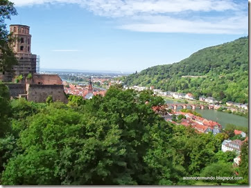 71-Heidelberg. Vistas del rio y la ciudad desde los jardines del castillo - P9020096