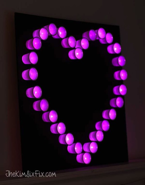 Heart pink marquee light