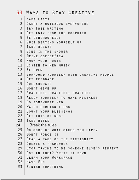 33 Ways To Stay Creative - 33 modi per essere creativi