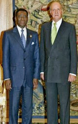 Su Majestad el Rey y el Presidente de Guinea Ecuatorial, el Excmo. Sr. Teodoro Obiang Nguema