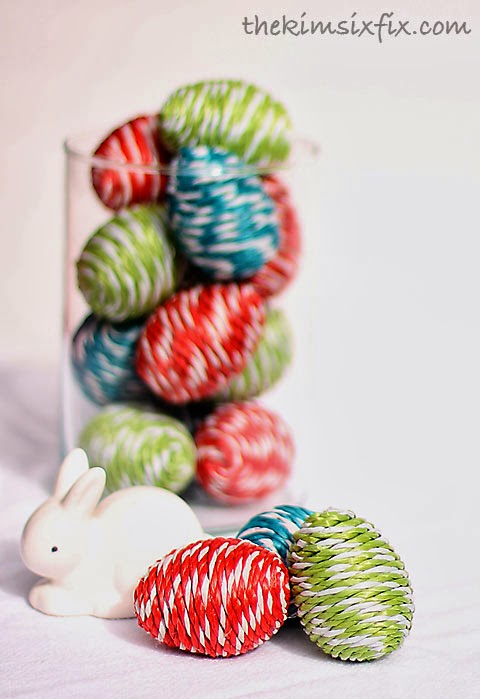 Twine wrapped easter eggs