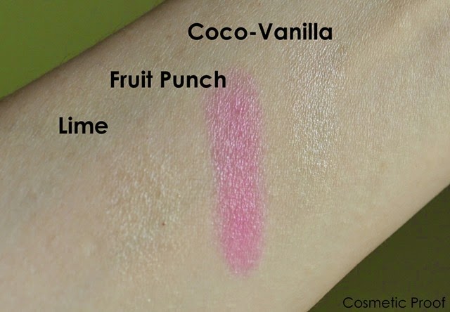 Annabelle Lipsies Fruity Lip Balm Swatches in Lime, Fruit Punch and Coco-Vanilla