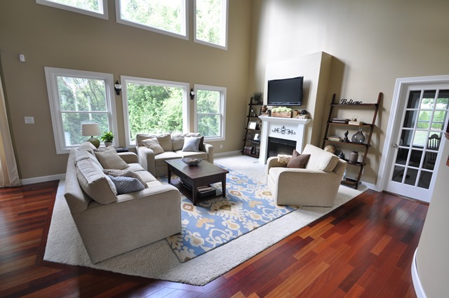 Two Story Living Room, Sherwin Williams Macadamia