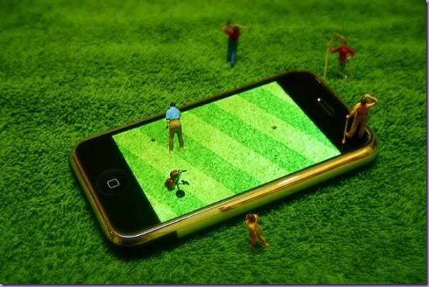 Miniaturas-Iphone-Reproduzindo-Cotidiano-Campo-Golfe