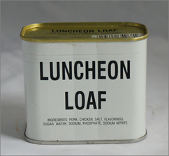 c0 A picture of a tin of generic luncheon loaf, which we'd otherwise likely call Spam.