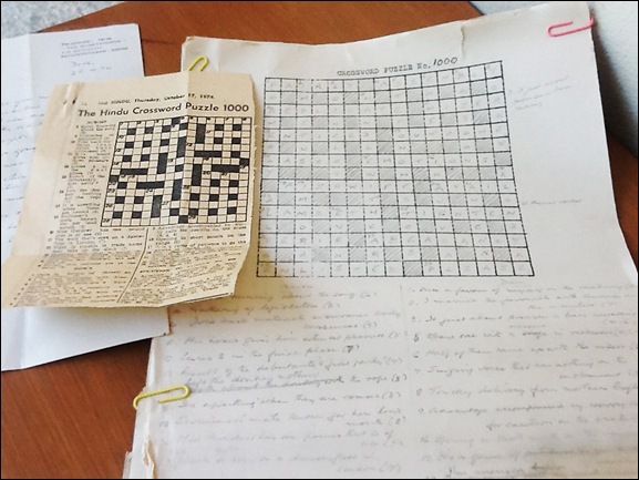 Print and handwritten versions of The Hindu Crossword no. 1000