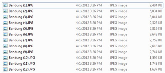 Hasil rename banyak file di Windows Explorer