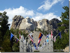 Sept 2, 2012: Mount Rushmore above the Walk of Flags