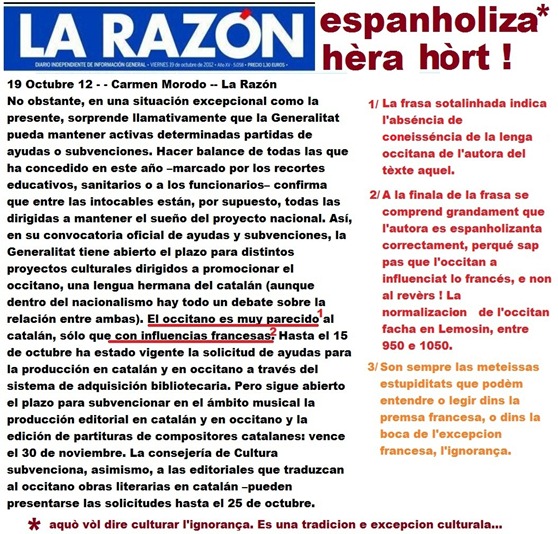 La Razón espanholiza hèra hòrt