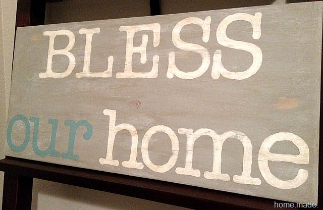Bless Our Home sign