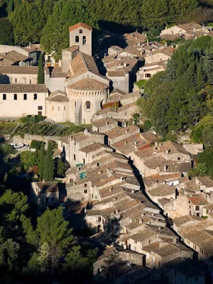 The commune of Saint-Guilhem-le-Désert is one of the most beautiful villages in France. It's in the Languedoc-Roussillon region along the Mediterranean. 