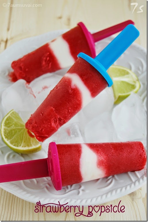 Strawberry yogurt popsicle