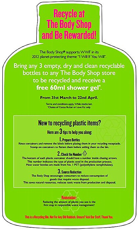 THE BODY SHOP RECYCLING PROGRAM – FREE SHOWER GEL LOVE EDT COCOA BUTTER REDEMPTION AT TBS SINGAPORE STORES