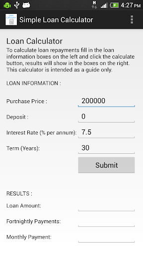 Simple Loan Calculator