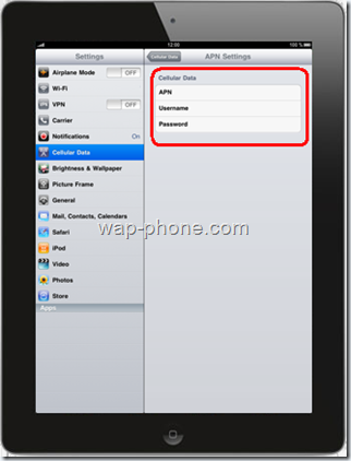 Apple iPad apn Settings 3