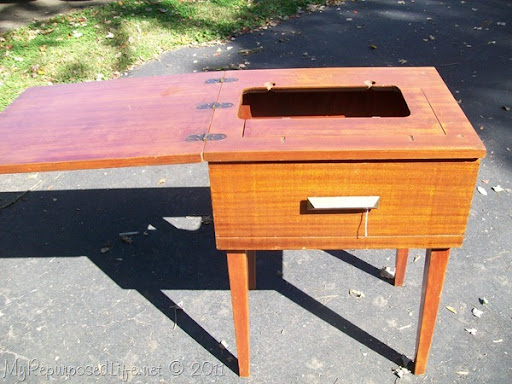 old sewing machine cabinet