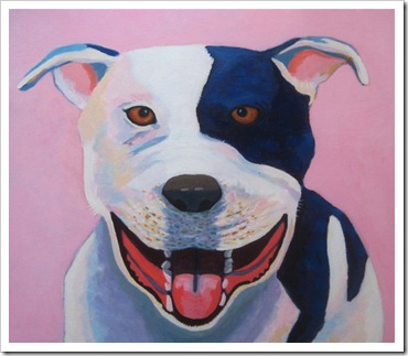 always smiling dog painting