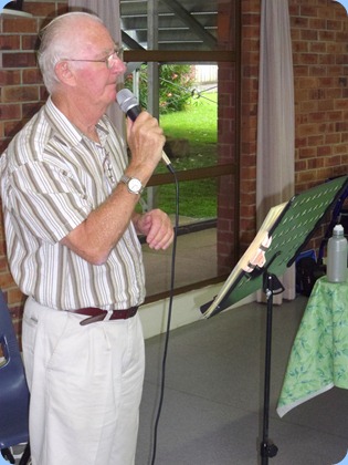 Peter Jackson crooning for the Prescott Club members