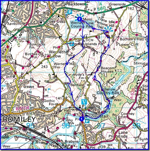 Werneth Low route - 8 km, 300m ascent, up to 2.5 hours