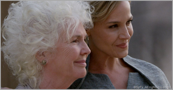 Fionnula Flannigan (L) as Nicolette and Julie Benz as Amanda. CLICK to visit the official DEFIANCE site.