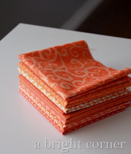 Stack of orange fabrics 