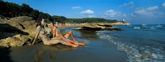 Cala Calabeig o de la Roca Plana, platja nudista, espai protegit del Bosc de la Marquesa,  Tarragona, Tarragonès, Tarragona 2001.08