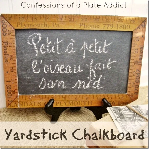 CONFESSIONS OF A PLATE ADDICT Yardstick Framed Chalkboard