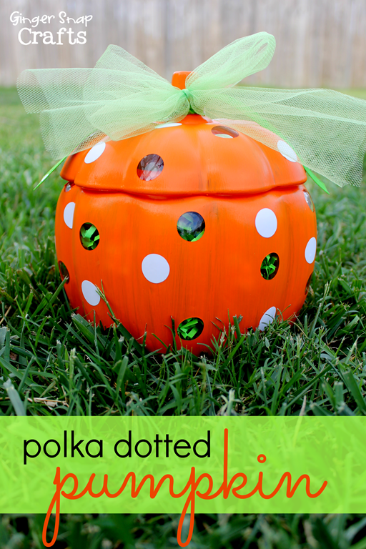 Polka Dotted Pumpkin #gingersnapcrafts #decoart #multisurfacepaint #spon
