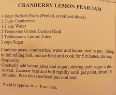 Cape Cod Columbus weekend 2012..Sat. Green Brier Jam Kitchen cranberry Lemon Pear recipe