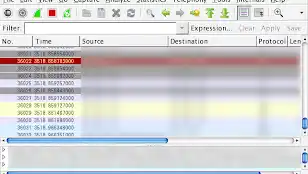 Wiresharkパケット・キャプチャの結果