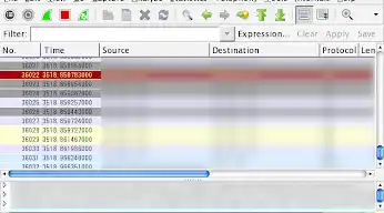 Wiresharkパケット・キャプチャの結果