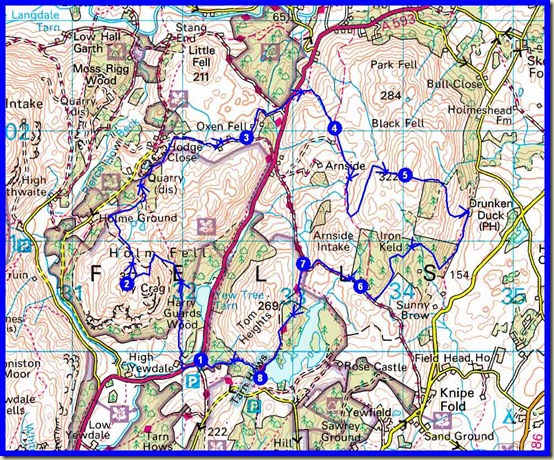 Our route: 14km, 600 metres ascent, 5 hours