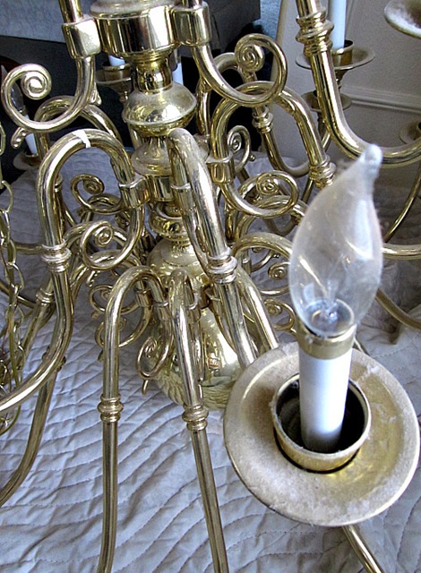 Brass Chandelier S Makeover, How To Take Down Brass Chandelier Paint