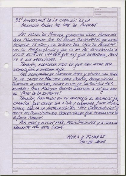 carta de Nora y Eduardo