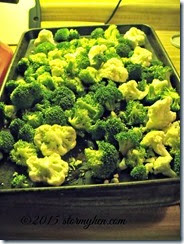 broccoli and cauliflower on pan