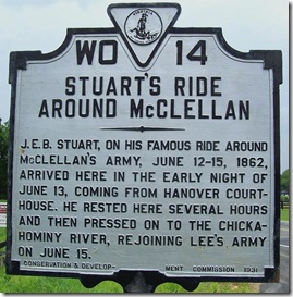 Stuart's Ride Around McClellan marker WO-14 in New Kent County, VA