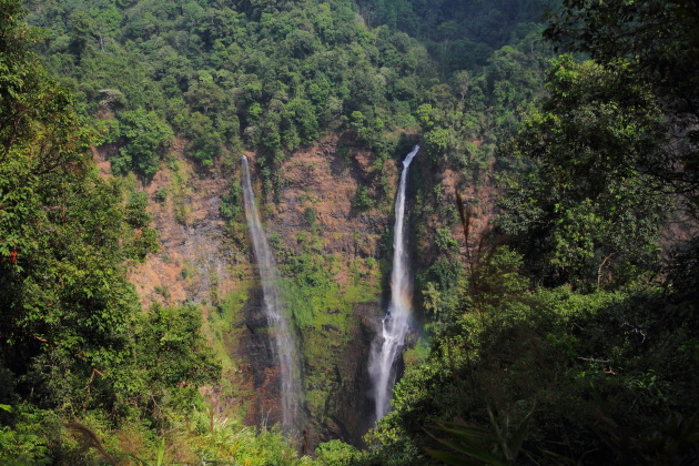 Tade Fane Waterfall in its green surroundings, Laos