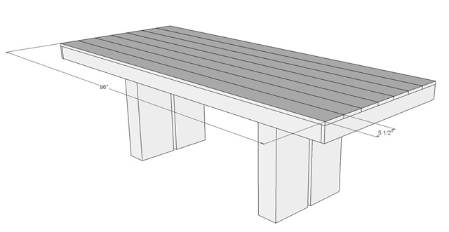 DIY Outdoor Patio Table Tutorial Top Dimension
