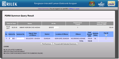 Khairul's Mahamad: SEMAKAN SAMAN POLIS DAN JPJ SECARA 