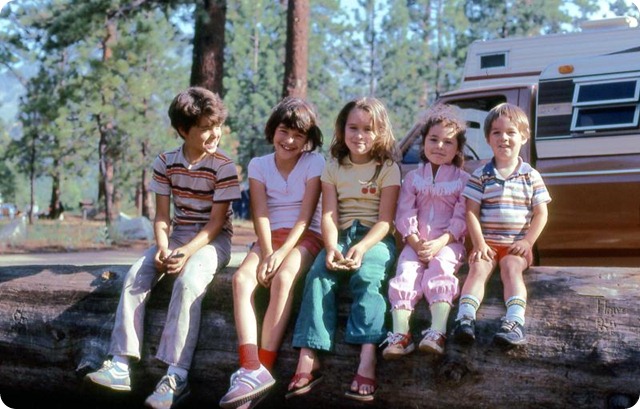 all five harrington kids camping