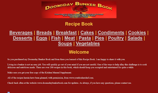 Doomsday Bunker Recipe Book