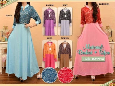 Toko Online Kita: Gamis Kancing Brokat BA9914